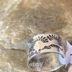 WoMens Band Native American Navajo Stamped Sterling Silver Pinky Ring Sz 3 10967