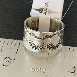 WoMens Band Native American Navajo Stamped Sterling Silver Pinky Ring Sz 3 10967