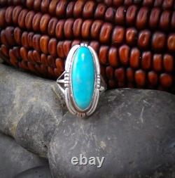 Women's Native American Navajo Sterling Silver Turquoise Ring Size 7