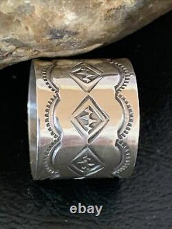 XL Mens Band Native American Navajo Stamped Sterling Silver Ring Gift Sz 10 1507