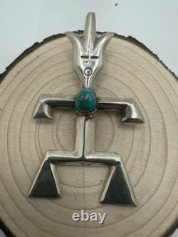 Yei Spirit Navajo Native American Silver And Turquoise Brooch