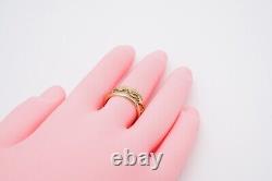14k Or Jaune Native American Navajo Ring Band Taille 5 Signé Ervin Hoskie