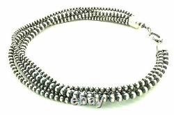 18 Belles Perles De Navajo Argent Sterling Collier De Perles À 5 Branches