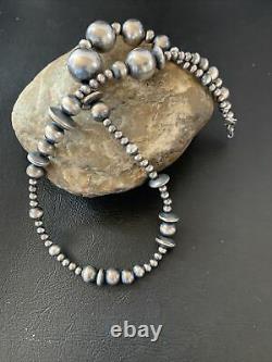 18 Navajo Pearls Native American Sterling Silver Collier Mixte Cadeau 11815