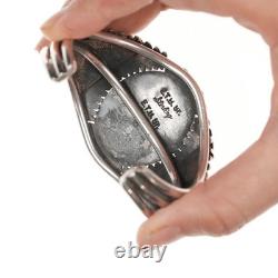 6.5 Bracelet manchette en argent et turquoise Navajo d'Ernest Bilagody