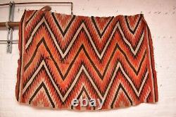 ATQ Navajo portant une couverture Serape Tapis amérindien ROUGE 62x41 Transitionnel