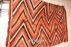 ATQ Navajo portant une couverture Serape Tapis amérindien ROUGE 62x41 Transitionnel