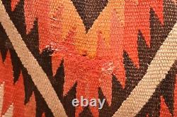 ATQ Navajo portant une couverture Serape Tapis amérindien ROUGE 62x41 Transitionnel