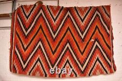 ATQ Navajo portant une couverture Serape Tapis amérindien ROUGE 62x41 Transitionnel