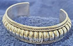 Amérindien Navajo Tom Charley 6 1/2 Bracelet en argent sterling 1,4 oz Menthe