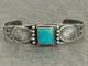 Ancien Bracelet En Argent Turquoise Navajo Vintage Fait Main 6,5 Pouces