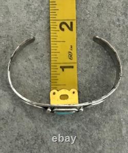 Ancien bracelet en argent turquoise Navajo vintage fait main 6,5 pouces