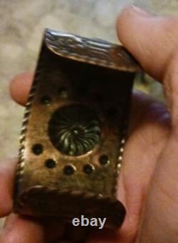Ancien bracelet en cuivre Navajo de l'époque Fred Harvey vraiment fin