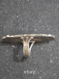 Ancienne bague Navajo amérindienne en argent sterling