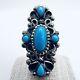 Anneau En Argent Sterling Et Turquoise De Kathleen Chavez, Amérindienne Navajo, Taille 7.