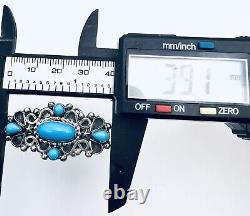 Anneau en argent sterling et turquoise de Kathleen Chavez, Amérindienne Navajo, taille 7.