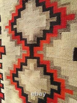 Antique Navajo Rug Blanket Native American Indian Transitional Tesaving Tapestry