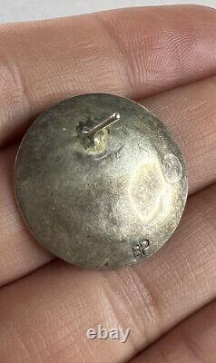 BOUCLES D'OREILLES EN ARGENT STERLING NAVAJO NATIVE AMERICAN VINTAGE SIGNÉES BP BENNY PINTO