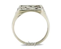 Bague Aigle Navajo. Argent 925 fait main Artiste Amérindien C. années 1980