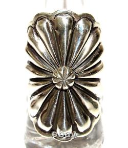 Bague Concho Navajo Taille 8 Argent Sterling D. Cadman Amérindien
