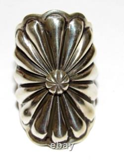 Bague Concho Navajo Taille 8 Argent Sterling D. Cadman Amérindien