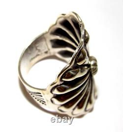 Bague Concho Navajo Taille 8 Argent Sterling D. Cadman Amérindien