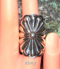 Bague Concho Navajo Taille 8 Argent Sterling D. Cadman Amérindien