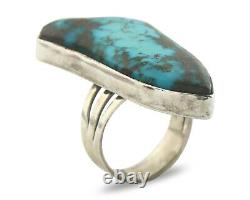 Bague Navajo 925 Argent Sterling Turquoise Bleue Bisbee Artiste Native C. Années 80