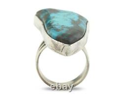 Bague Navajo 925 Argent Sterling Turquoise Bleue Bisbee Artiste Native C. Années 80