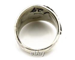 Bague Navajo. Argent 925 SOLIDE Artisanale Artiste Américain Autochtone C. années 80