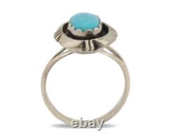 Bague Navajo. Argent 925 Turquoise Artiste Amérindien C. Années 1980