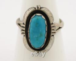 Bague Navajo. Argent 925 Turquoise Artiste Amérindien C. Années 1980