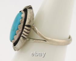 Bague Navajo. Argent 925 Turquoise Artiste Amérindien C. Années 1980