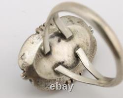 Bague Navajo. Argent 925 Turquoise Artiste Amérindien C. Années 1980