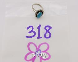 Bague Navajo. Argent 925 Turquoise Artiste Amérindien C. Années 1980