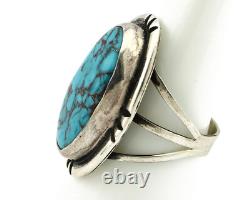 Bague Navajo. Argent 925 Turquoise Bleue Artiste Amérindien C. Années 80
