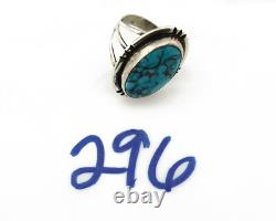 Bague Navajo. Argent 925 Turquoise Bleue Artiste Amérindien C. Années 80
