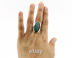 Bague Navajo. Argent 925 Turquoise Bleue Naturelle Artiste Amérindien C. Années 1980