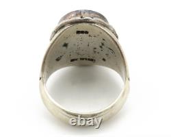 Bague Navajo. Argent 925 Turquoise Kingman Signée Amérindienne C. années 80