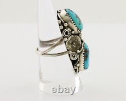 Bague Navajo Argent 925 Turquoise Morenci Artiste Amérindien C. années 80