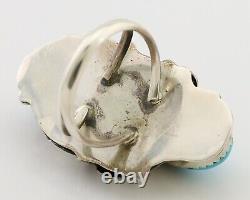 Bague Navajo Argent 925 Turquoise Morenci Artiste Amérindien C. années 80
