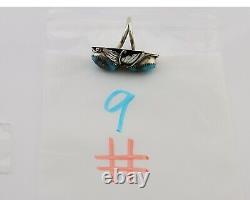 Bague Navajo Argent 925 Turquoise Morenci Artiste Amérindien C. années 80