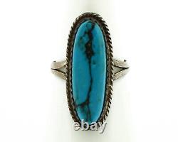 Bague Navajo. Argent 925 Turquoise Morenci Artiste Amérindien des années 80