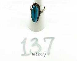 Bague Navajo. Argent 925 Turquoise Morenci Artiste Amérindien des années 80