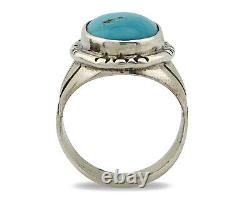 Bague Navajo. Argent 925 Turquoise Mountain Artiste Amérindien C. années 80