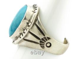 Bague Navajo. Argent 925 Turquoise Mountain Artiste Amérindien C. années 80