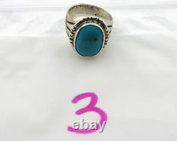 Bague Navajo. Argent 925 Turquoise Mountain Artiste Amérindien C. années 80
