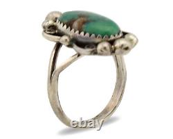 Bague Navajo. Argent 925 Turquoise Naturelle Artiste Amérindien C. Années 1980