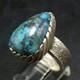 Bague Navajo Kelsey Jimmie En Argent Sterling Coul&eacute; Avec Turquoise, Taille 8,75, Corail Cabochon