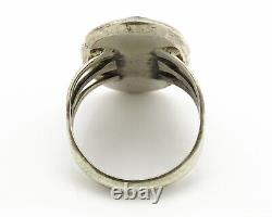 Bague Navajo. Turquoise en toile d'araignée en argent 925, artiste amérindien, c. années 1980.